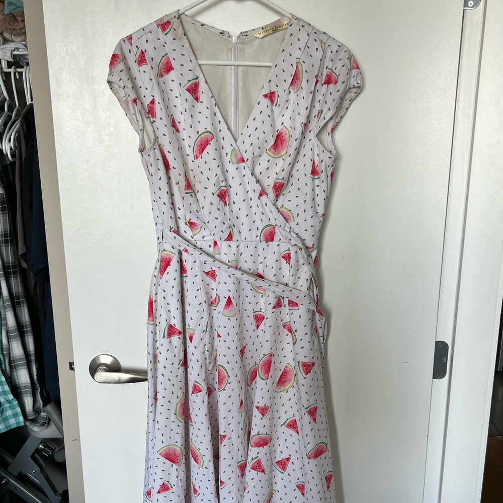 Watermelon print summer maxi dress